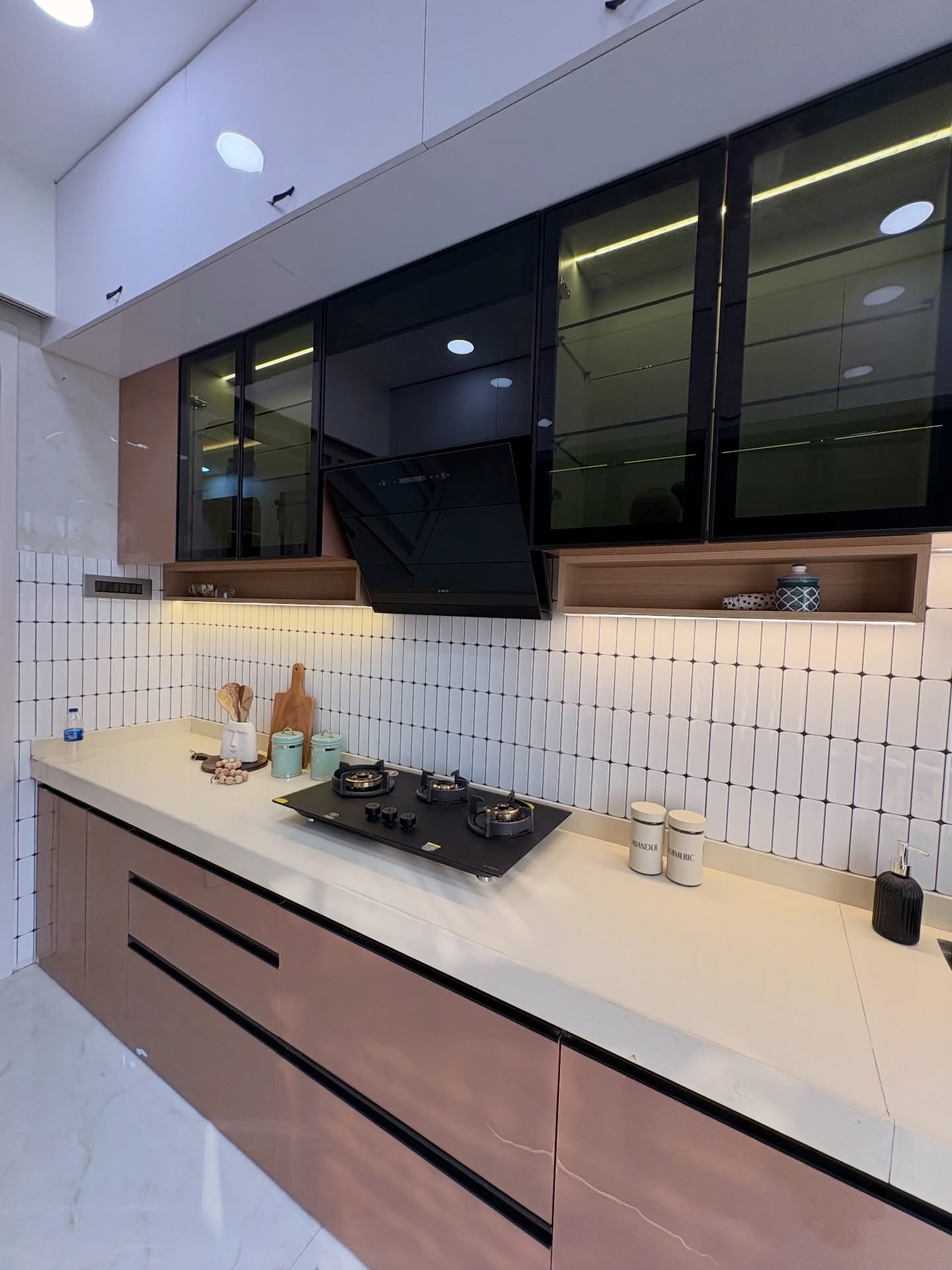 Rose Gold Galley Kitchen