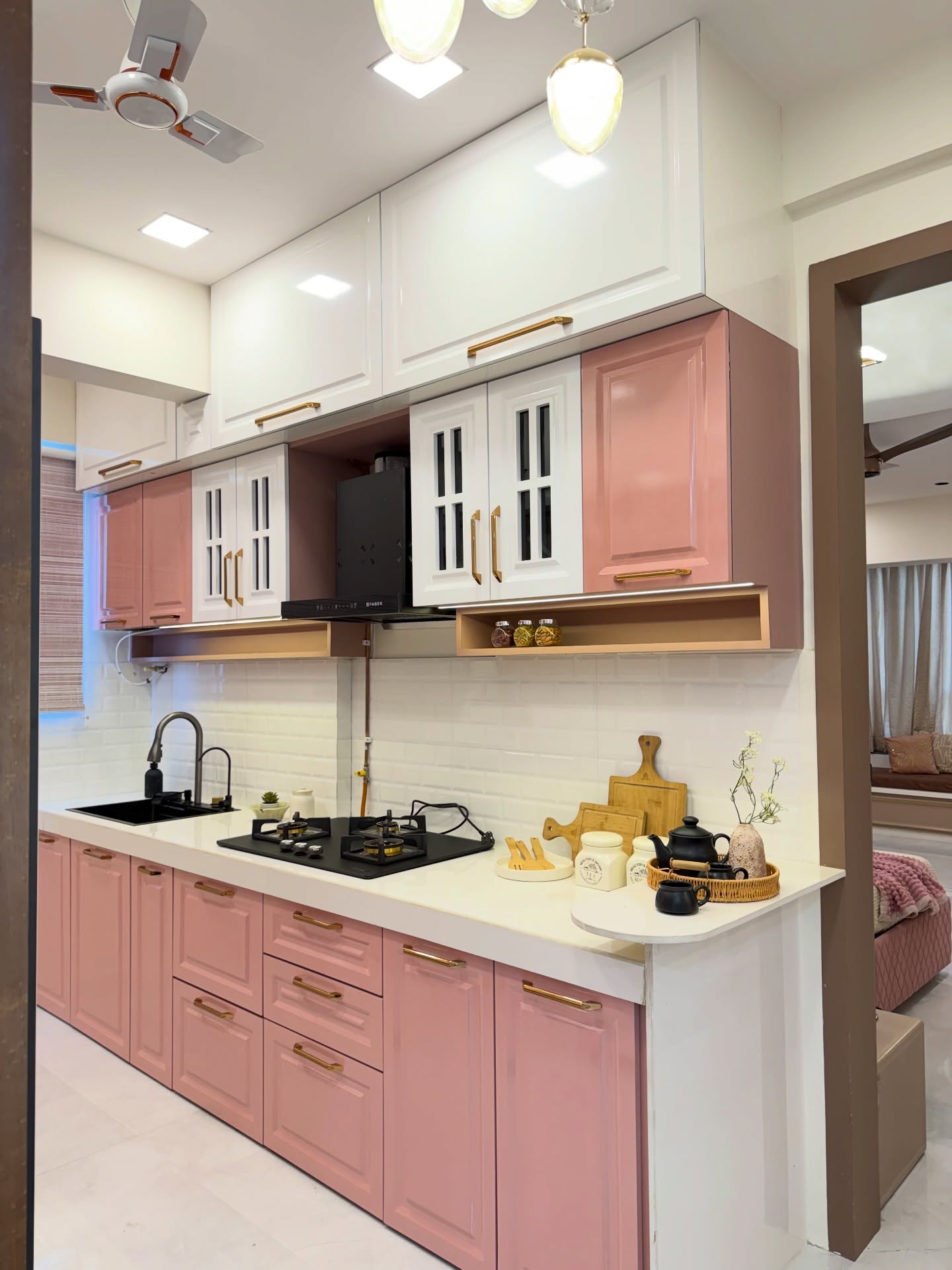 Warm Modular Kitchen Makeover — after