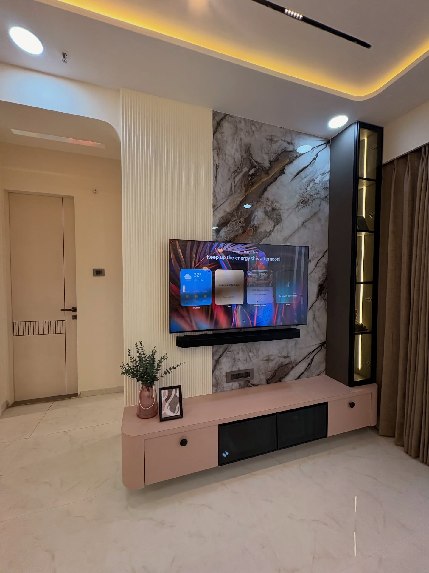 Marble Media Wall Living